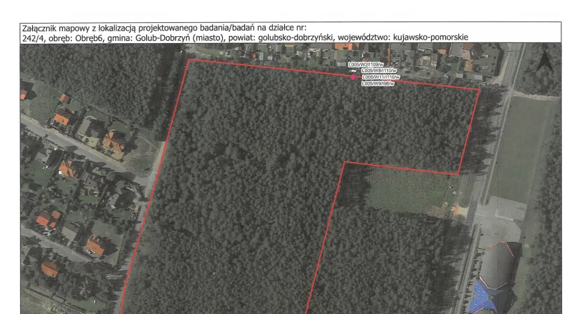 Jedna z map, na której zaznaczono planowane prace pomiarowe linii kolejowej do CPK